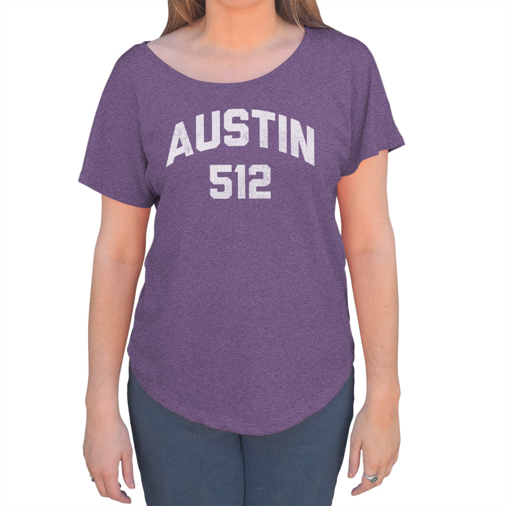 Women's Austin 512 Area Code Scoop Neck T-Shirt