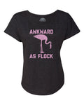 Women's Awkward as Flock Flamingo Scoop Neck T-Shirt