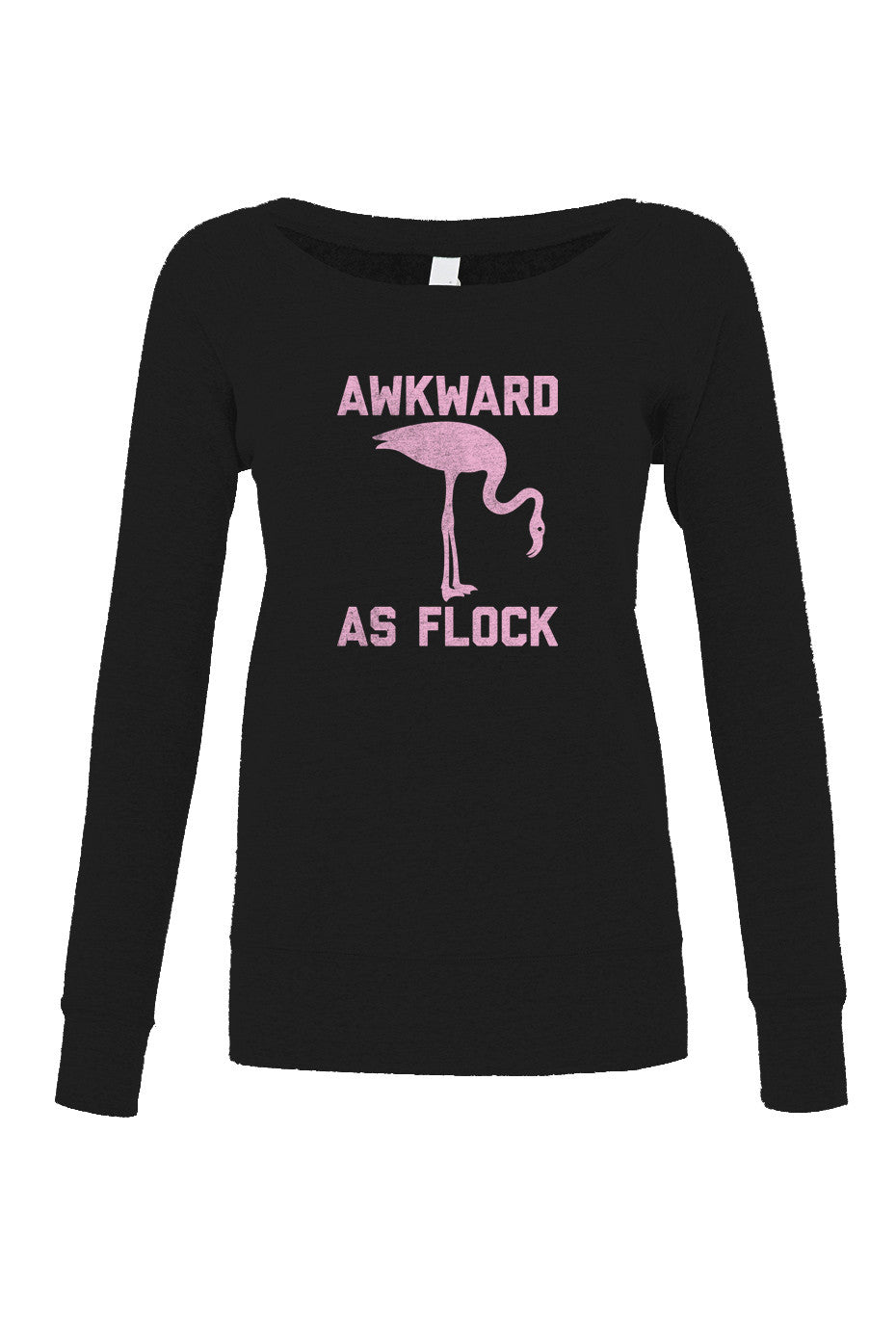 Women's Awkward as Flock Flamingo Scoop Neck Fleece