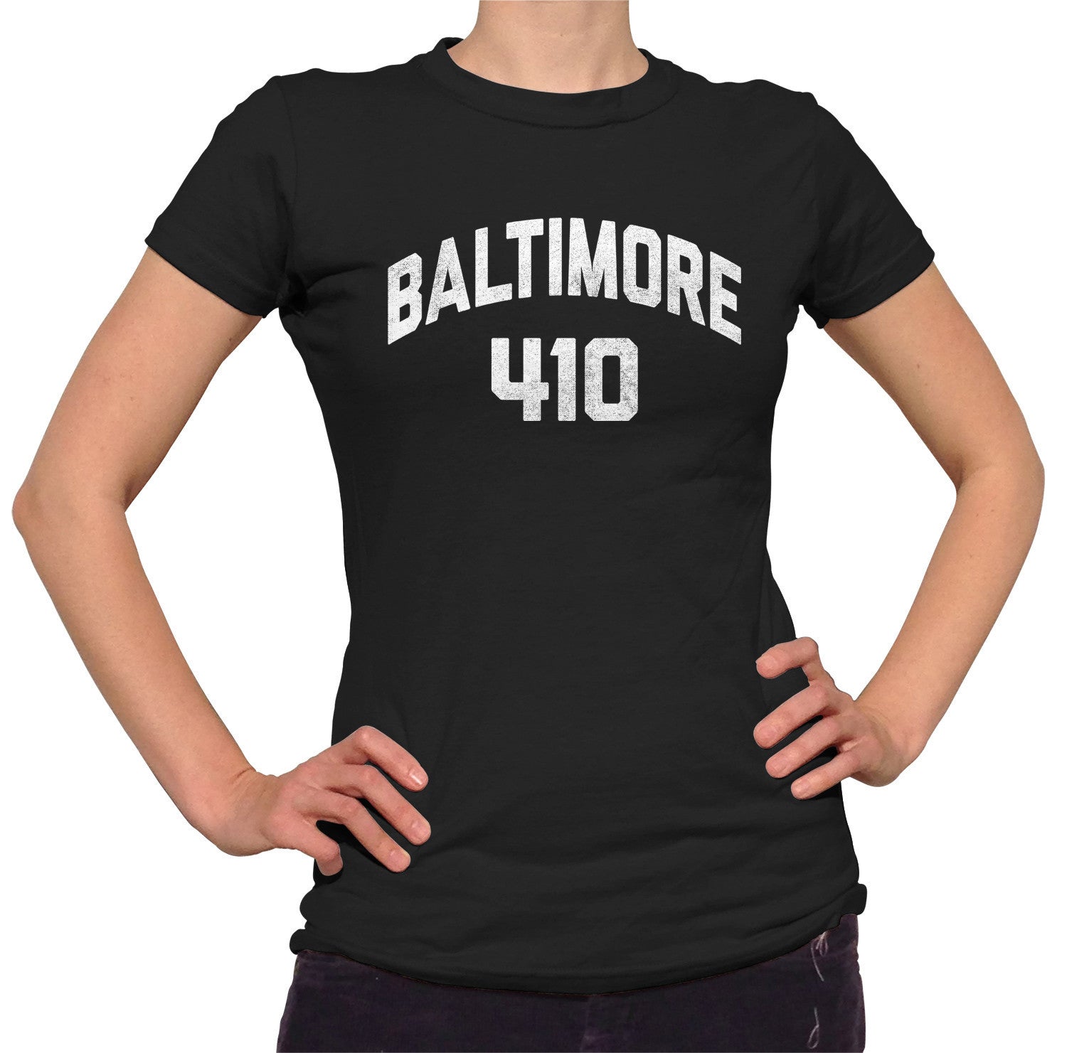 Women's Baltimore 410 Area Code T-Shirt