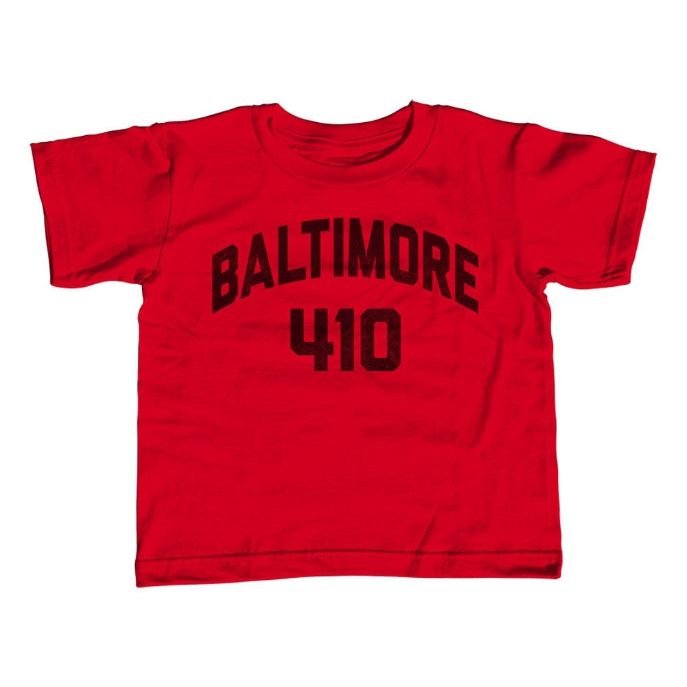 Girl's Baltimore 410 Area Code T-Shirt - Unisex Fit
