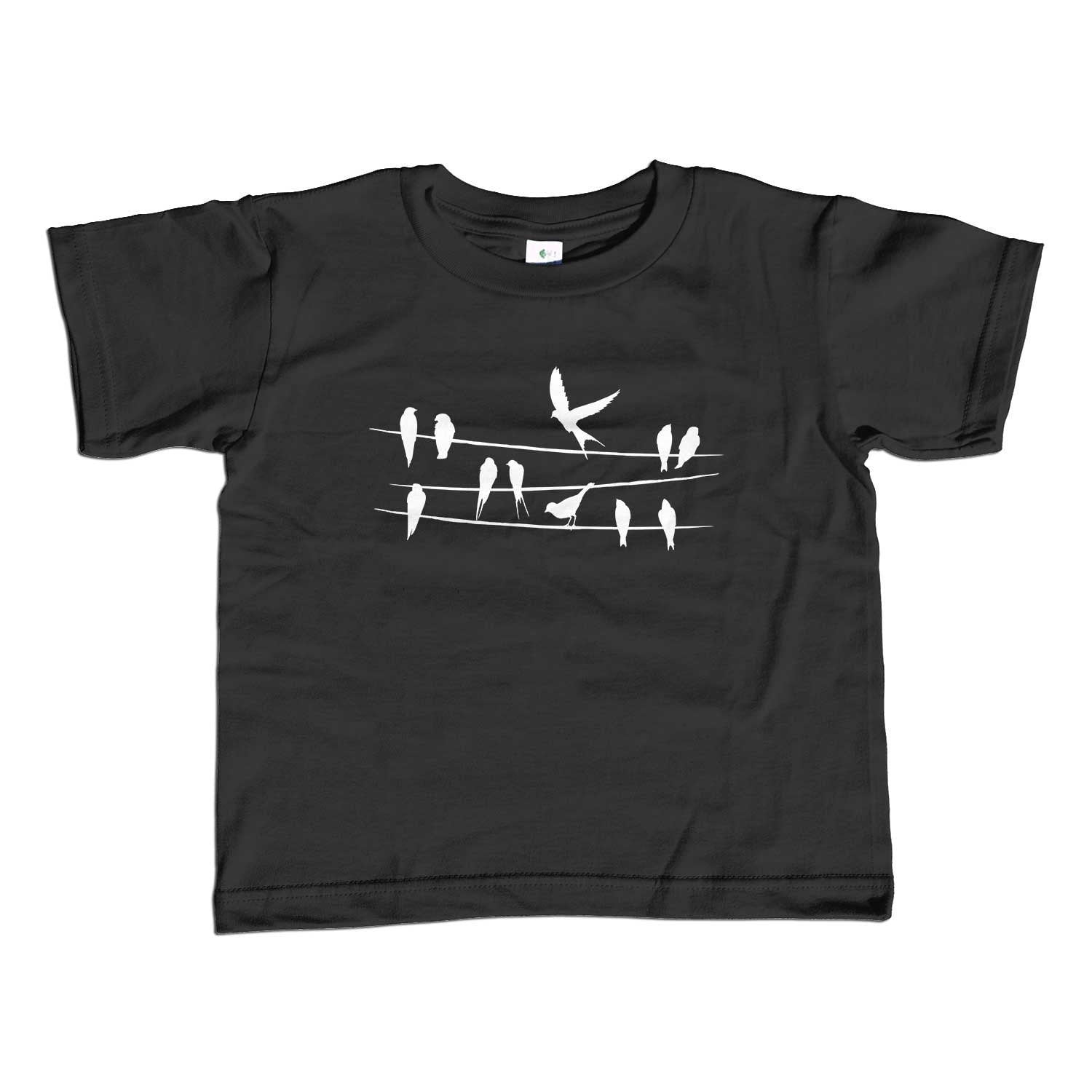 Boy's Birds on a Wire T-Shirt Hipster Bird Shirt
