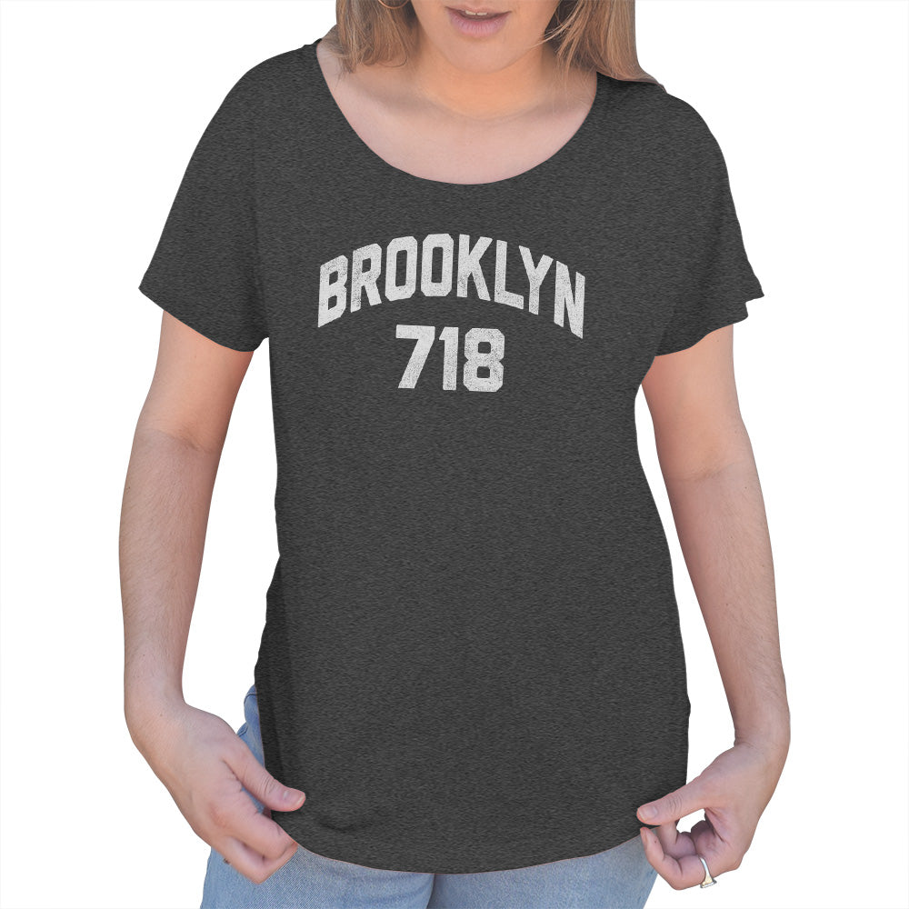 Women's Brooklyn 718 Area Code Scoop Neck T-Shirt