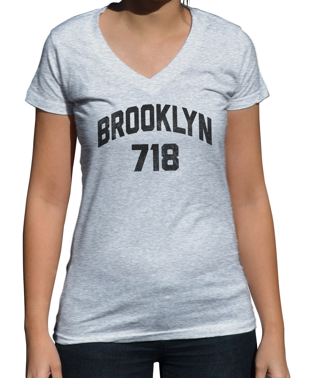 Women's Brooklyn 718 Area Code Vneck T-Shirt