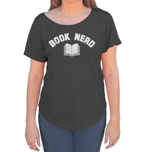 Women's Book Nerd Vintage Geeky Nerdy Literary Scoop Neck T-Shirt