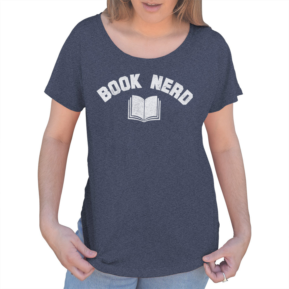 Women's Book Nerd Vintage Geeky Nerdy Literary Scoop Neck T-Shirt