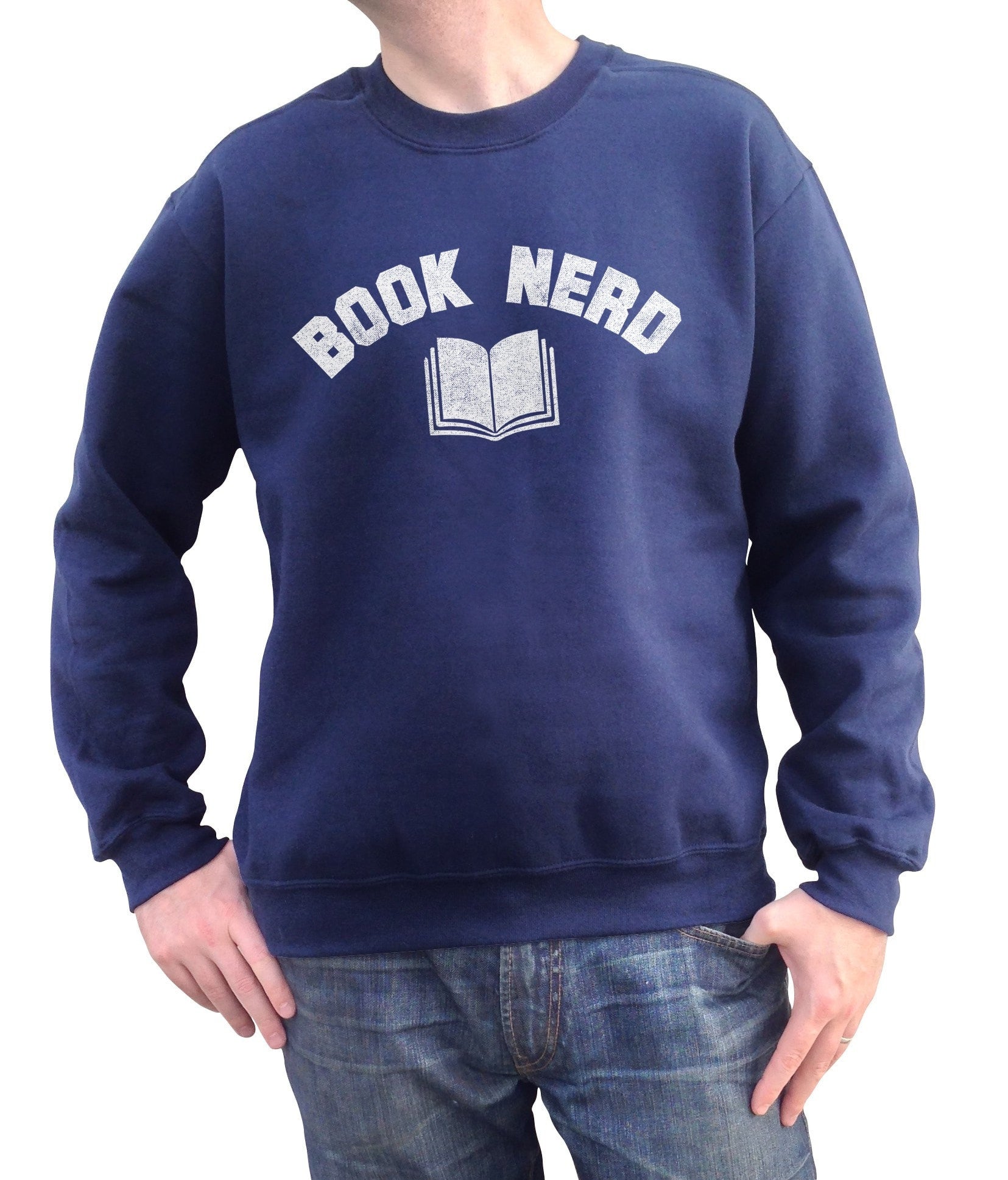 Unisex Book Nerd Vintage Sweatshirt Geeky Nerdy Literary Boredwalk