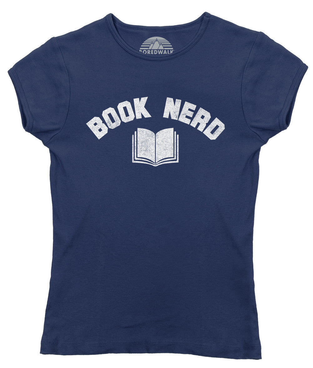 Women's Book Nerd Vintage T-Shirt Geeky Nerdy Literary
