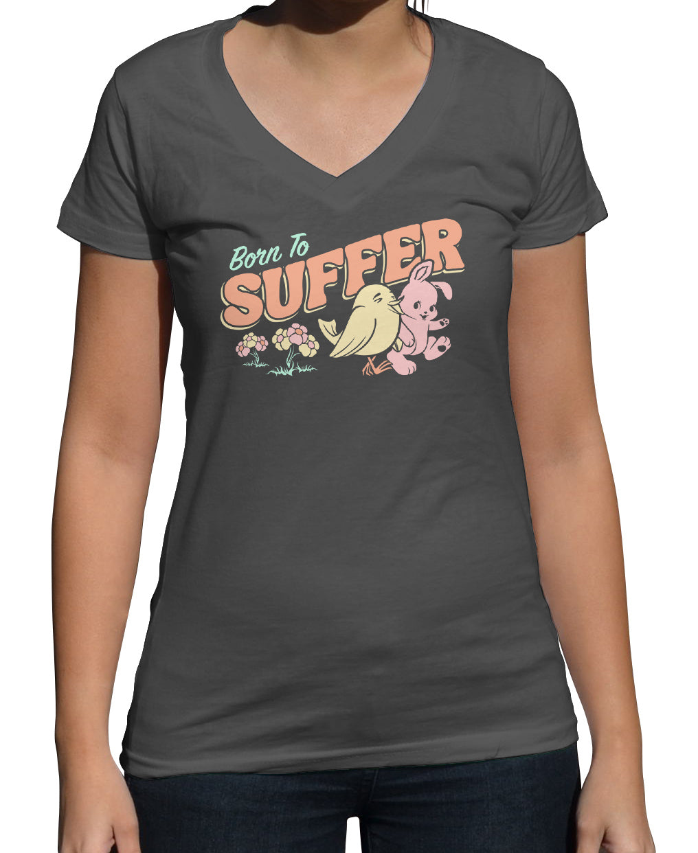 Women's Born to Suffer Vneck T-Shirt