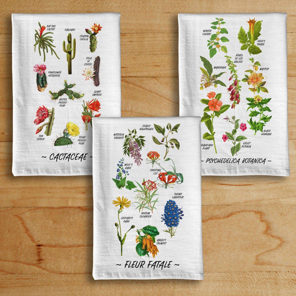 Botanical Chart Dish Towels - Set of 3