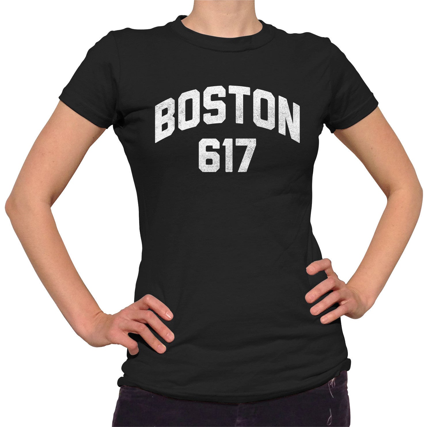 Women's Boston 617 Area Code T-Shirt
