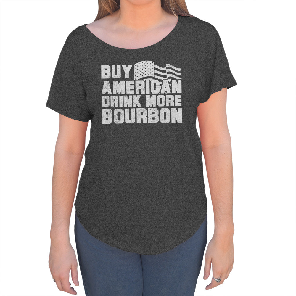Women's Buy American Drink More Bourbon Scoop Neck T-Shirt