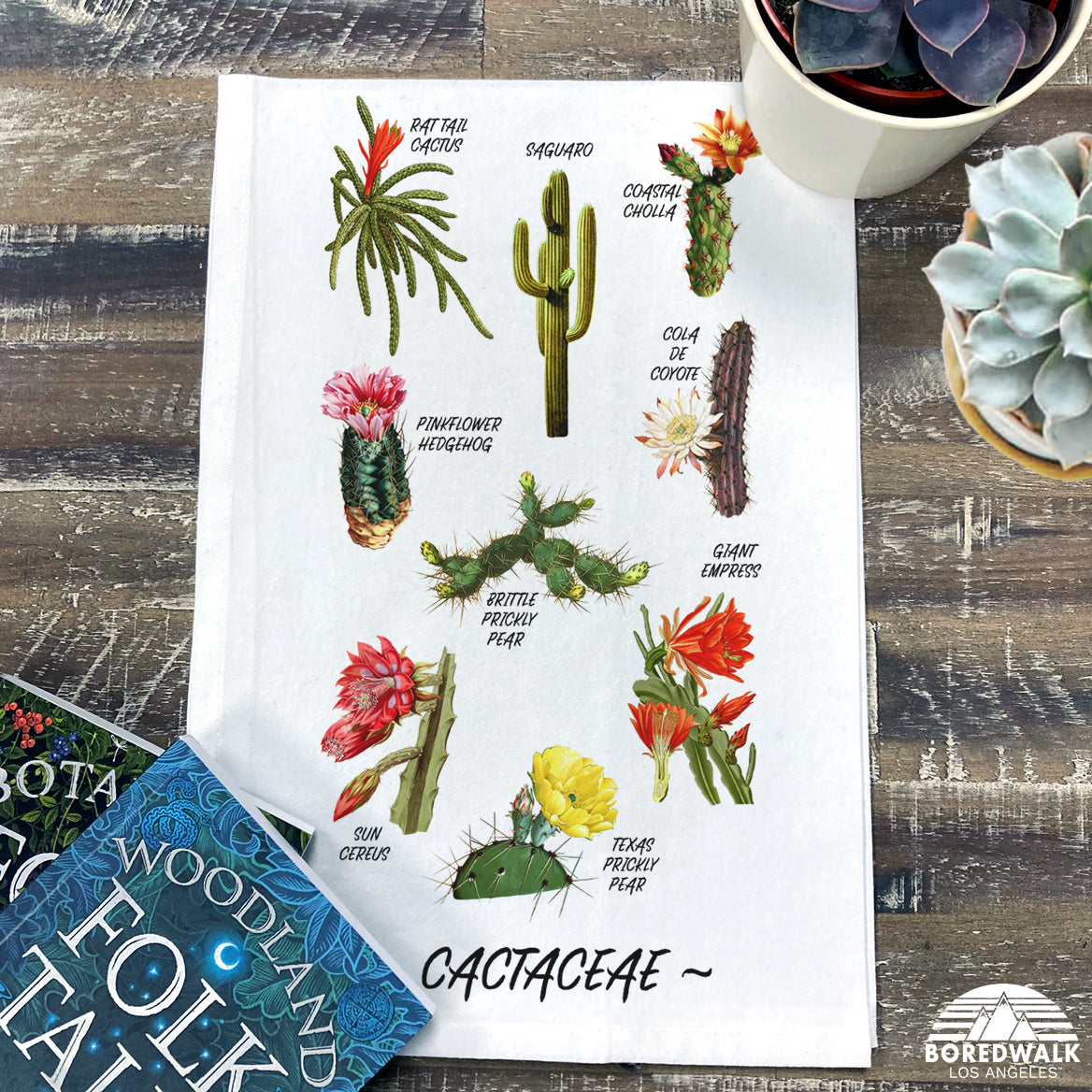 succulent tea towel Botanical Chart Dish Towels