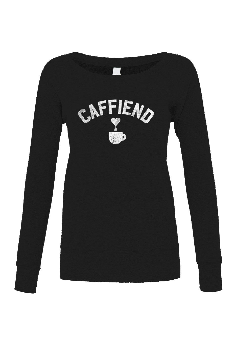 Women's Caffiend Scoop Neck Fleece - Coffee Caffeine