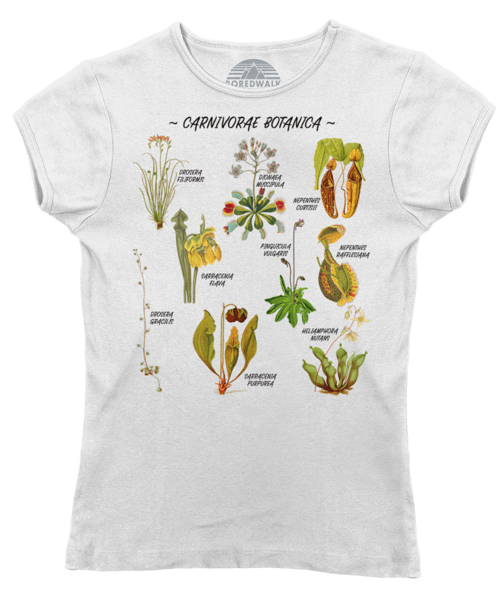 Women's Carnivorae Botanica Carnivorous Plants Botanical Chart T-Shirt