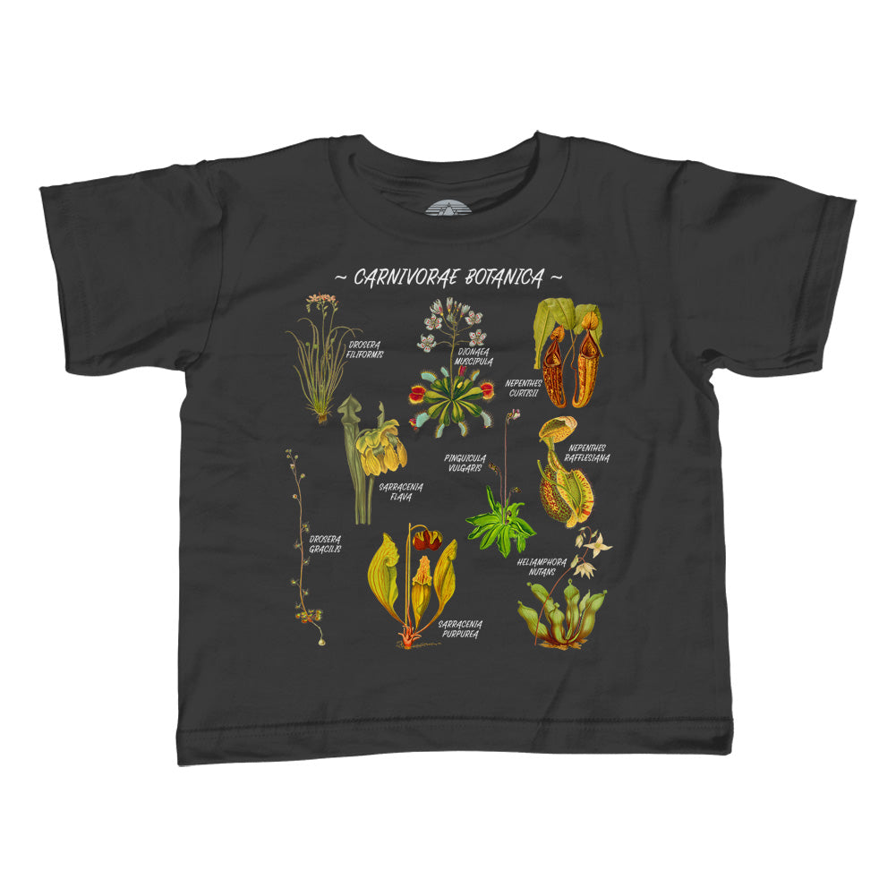 Boy's Carnivorae Botanica Carnivorous Plants Botanical Chart T-Shirt