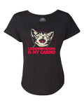 Women's Catastrophizing Is My Cardio Cat Scoop Neck T-Shirt