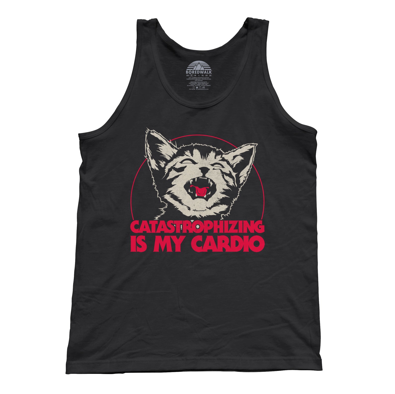 Unisex Catastrophizing Is My Cardio Cat Tank Top