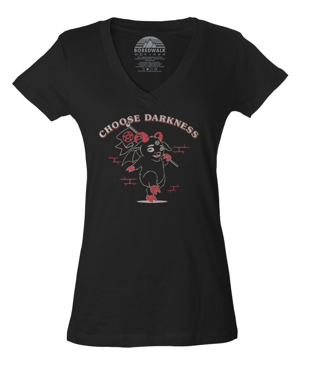 Women's Choose Darkness Vneck T-Shirt