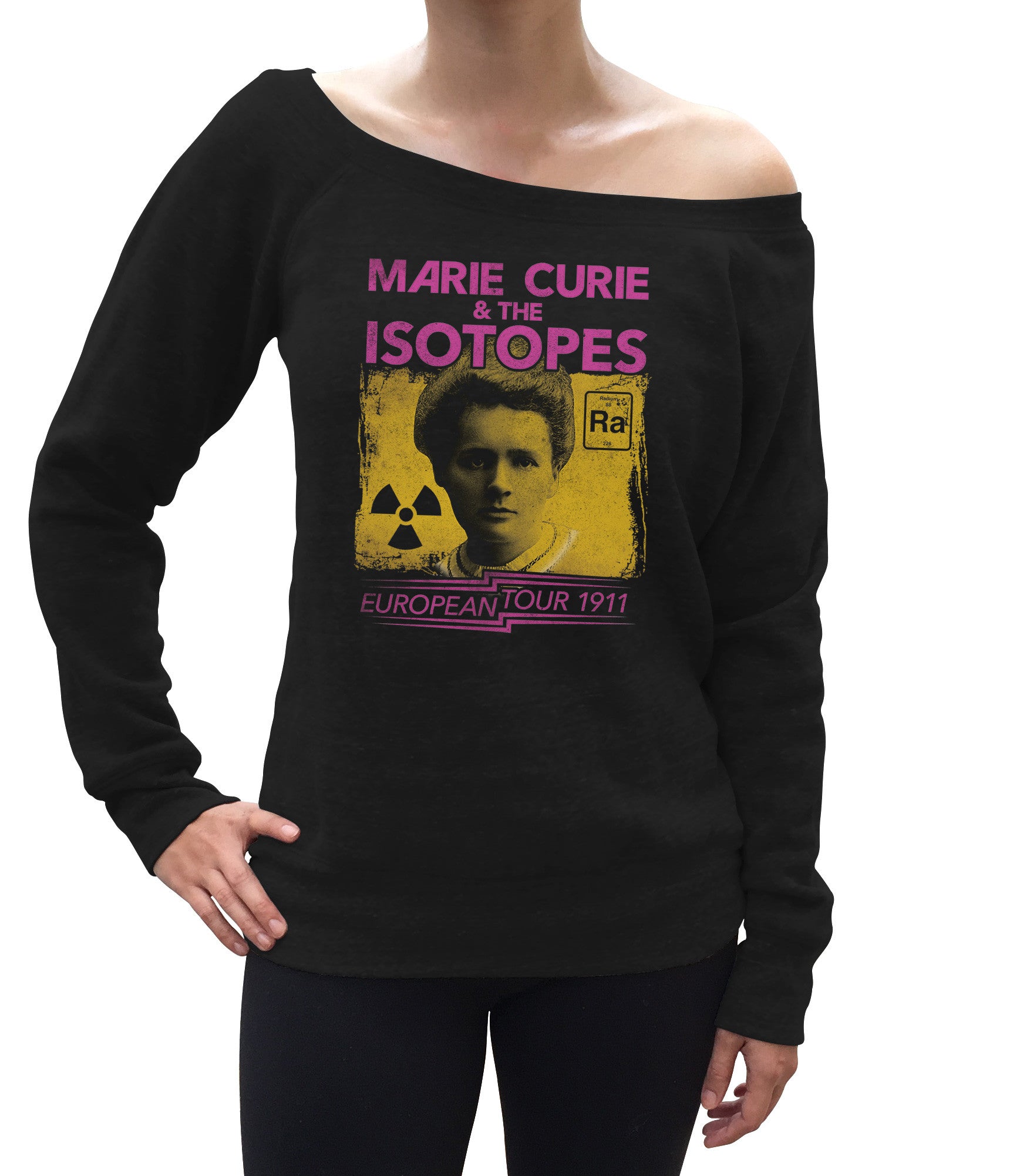Women's Marie Curie European Tour Scoop Neck Fleece - Scientist Shirt