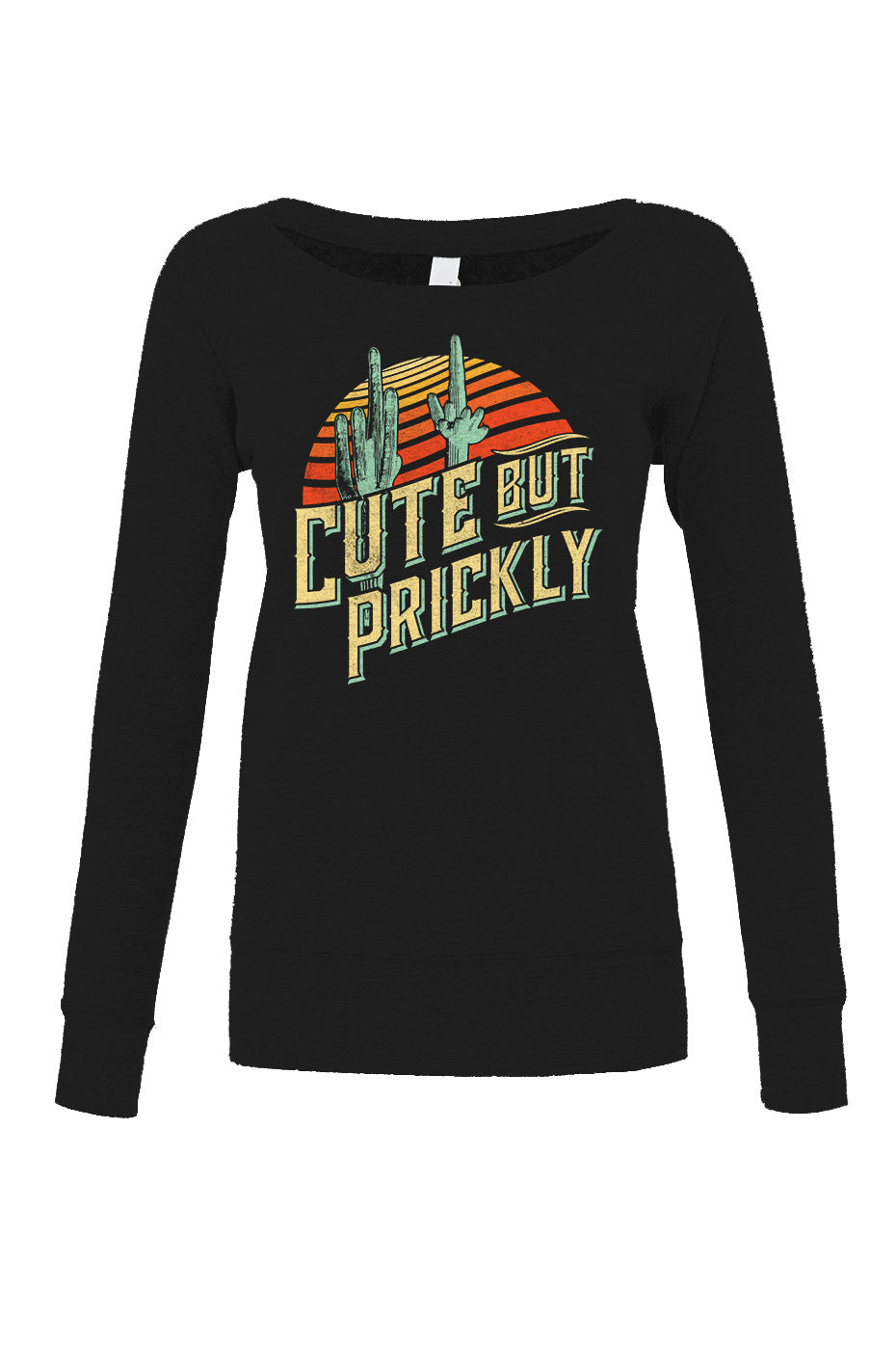 Women's Cute But Prickly Scoop Neck Fleece - Cactus Shirt