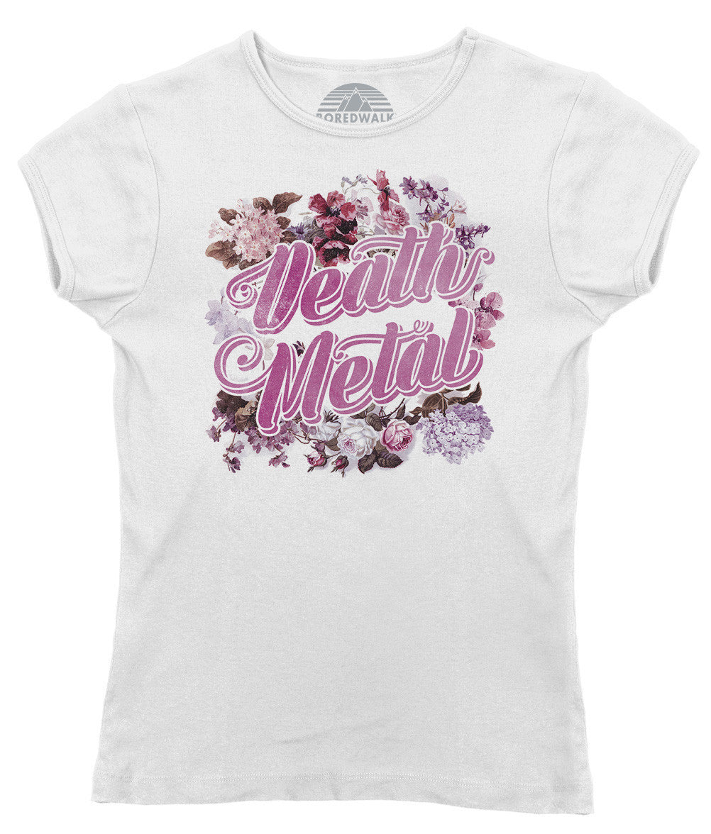 Women's Funny Floral Death Metal T-Shirt