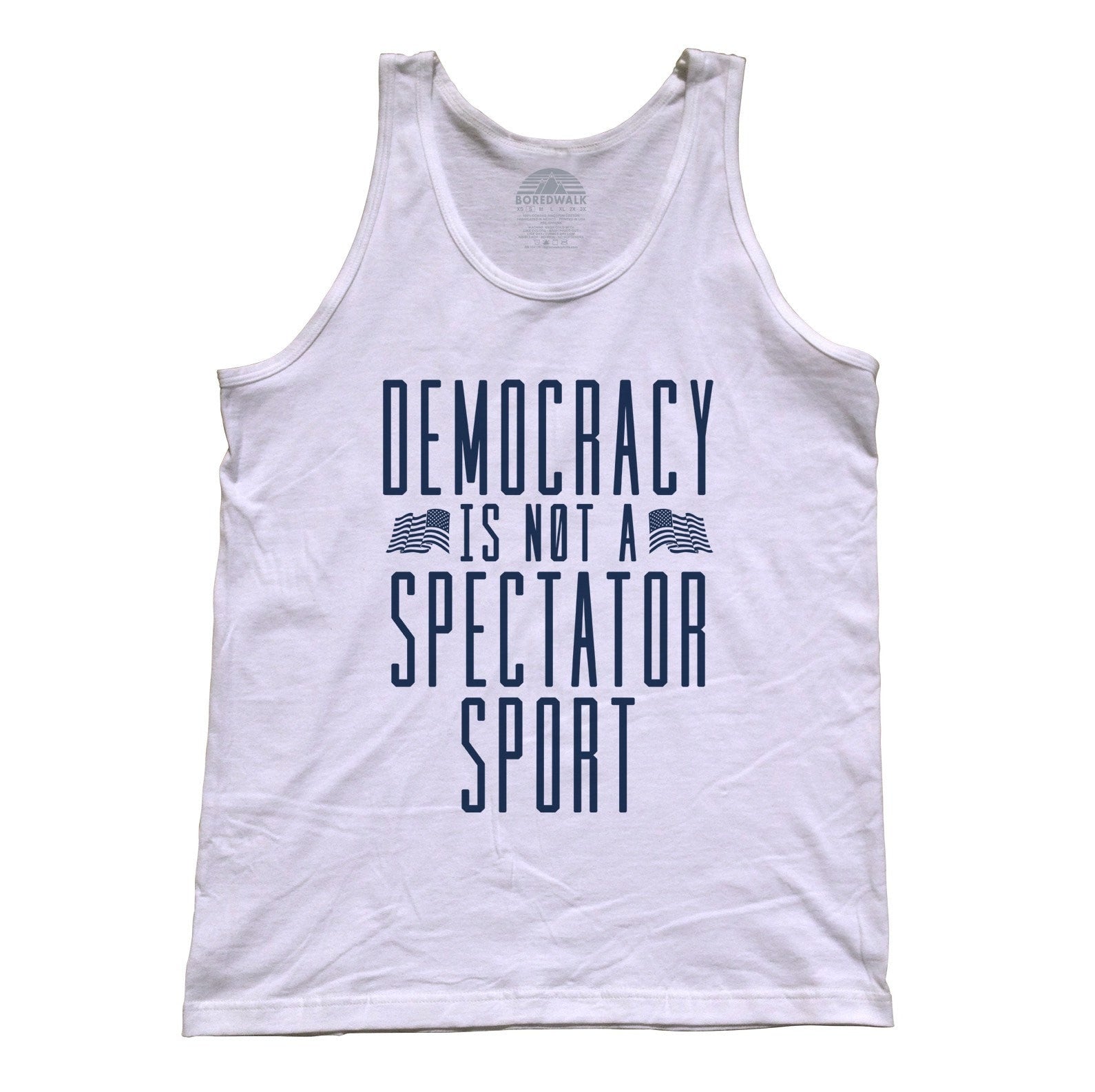 Unisex Democracy Is Not a Spectator Sport Tank Top - Protest Shirt