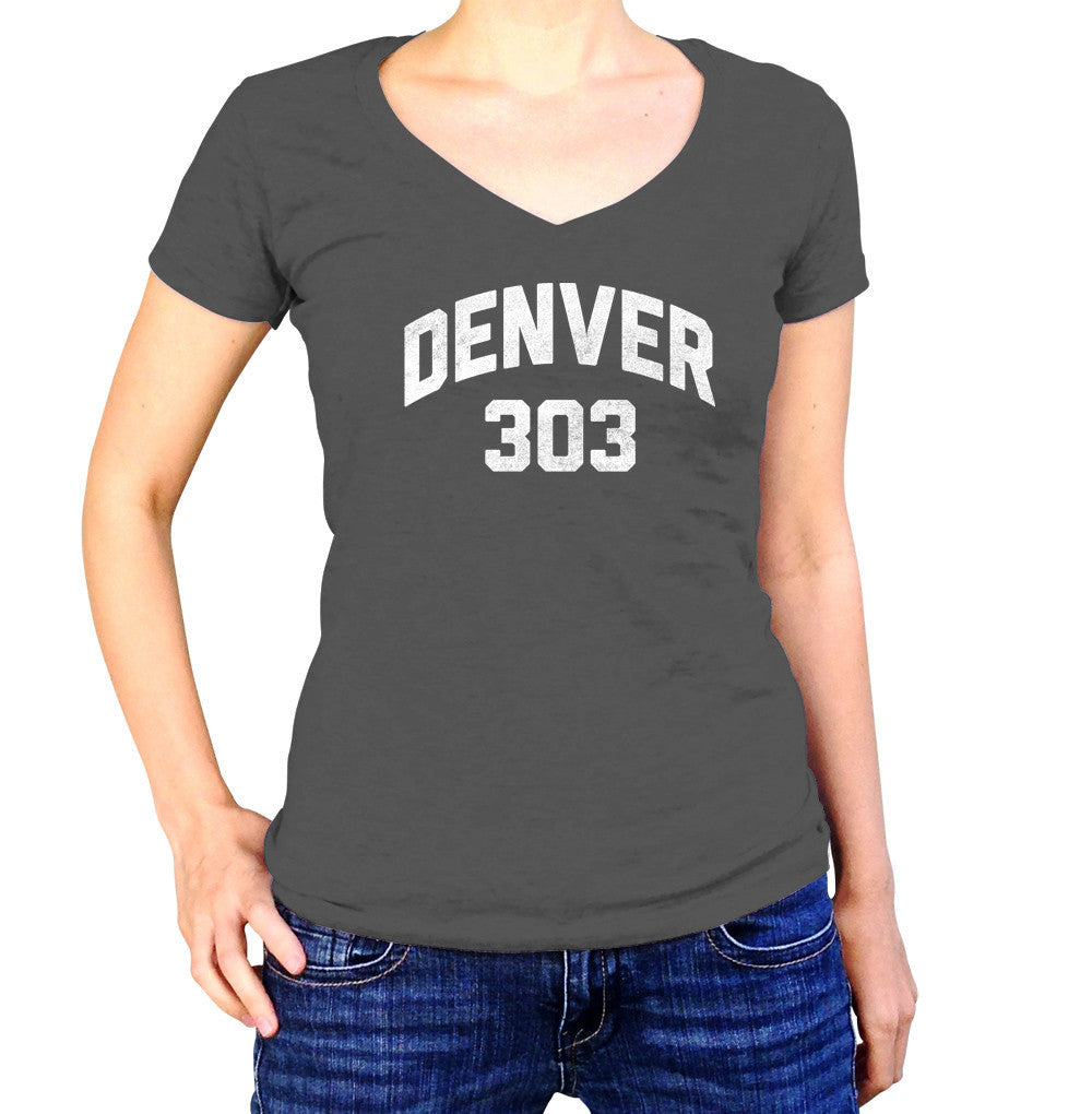 Women's Denver 303 Area Code Vneck T-Shirt