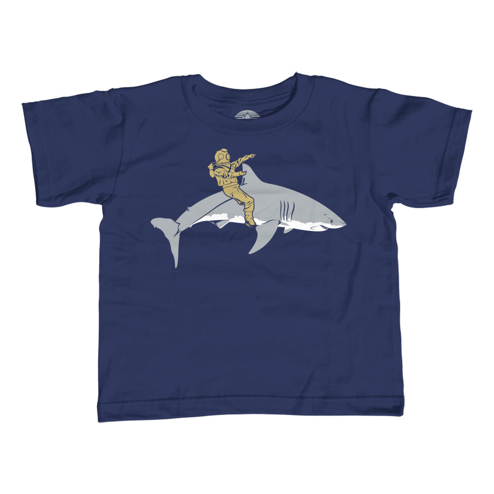 Girl's Diver Riding a Shark T-Shirt - Unisex Fit - By Ex-Boyfriend