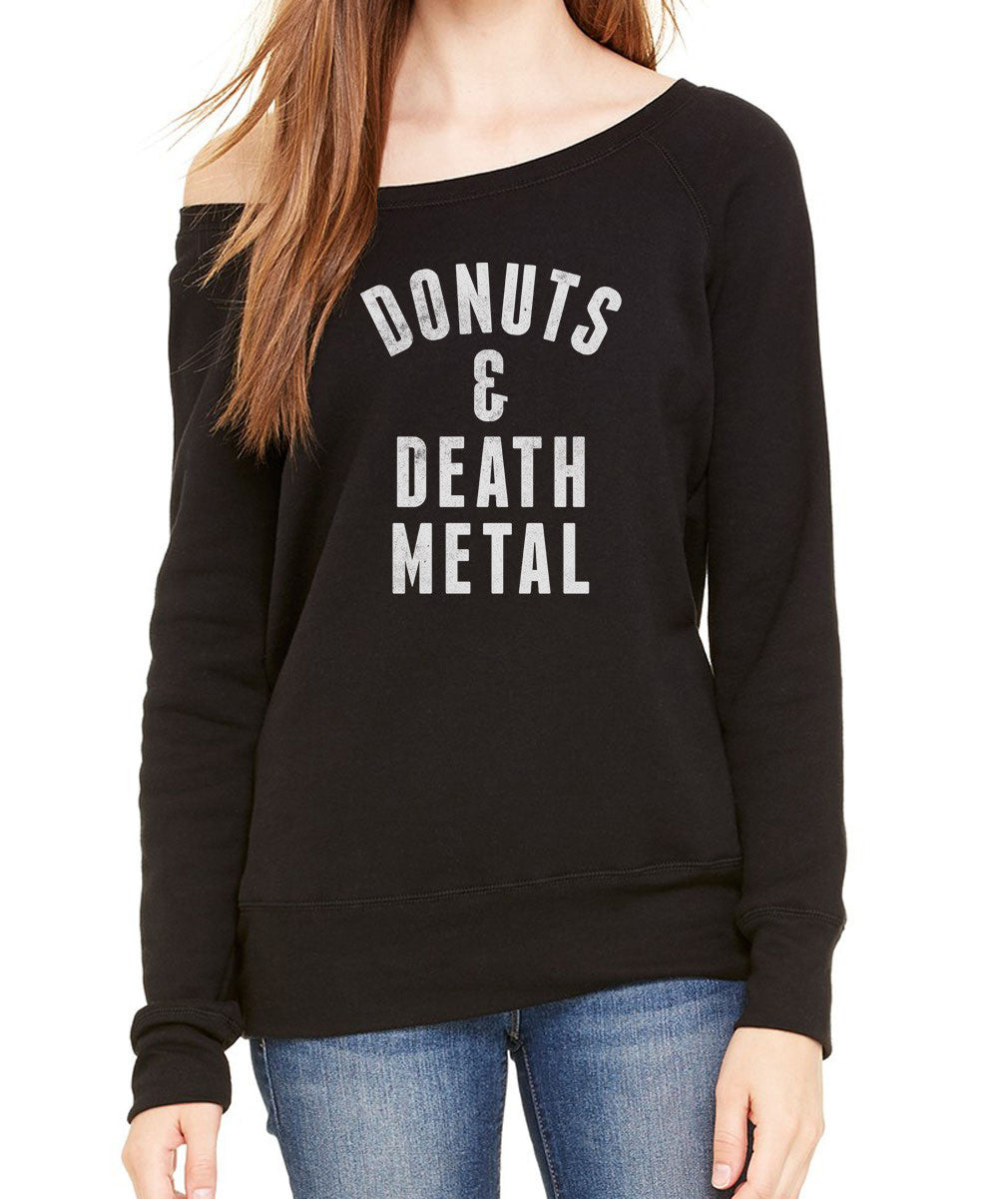 Women's Donuts and Death Metal Scoop Neck Fleece