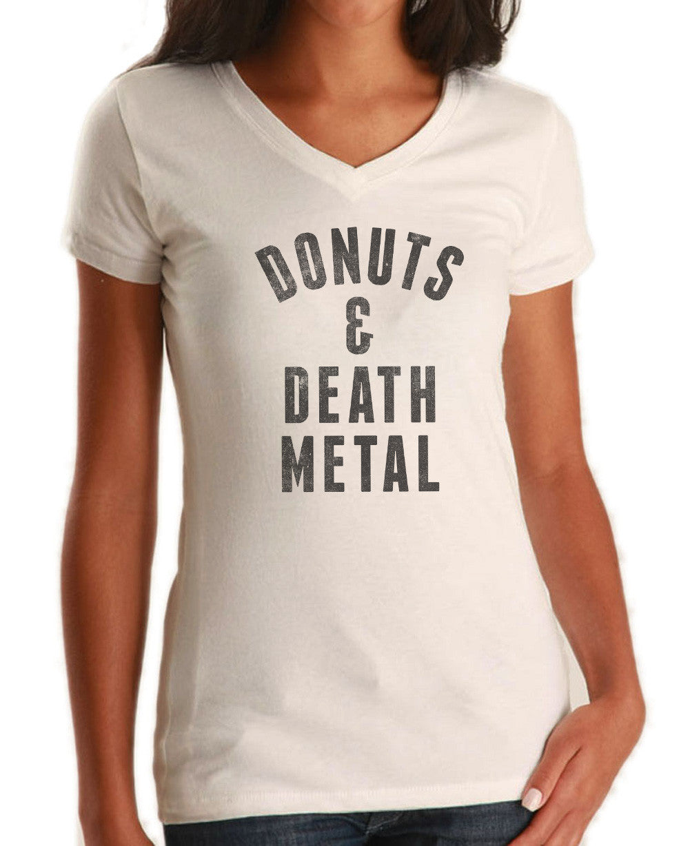 Women's Donuts and Death Metal Vneck T-Shirt