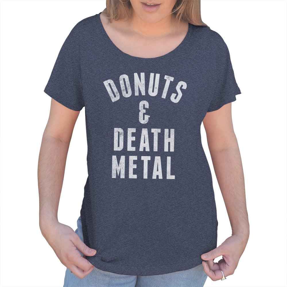 Women's Donuts and Death Metal Scoop Neck T-Shirt