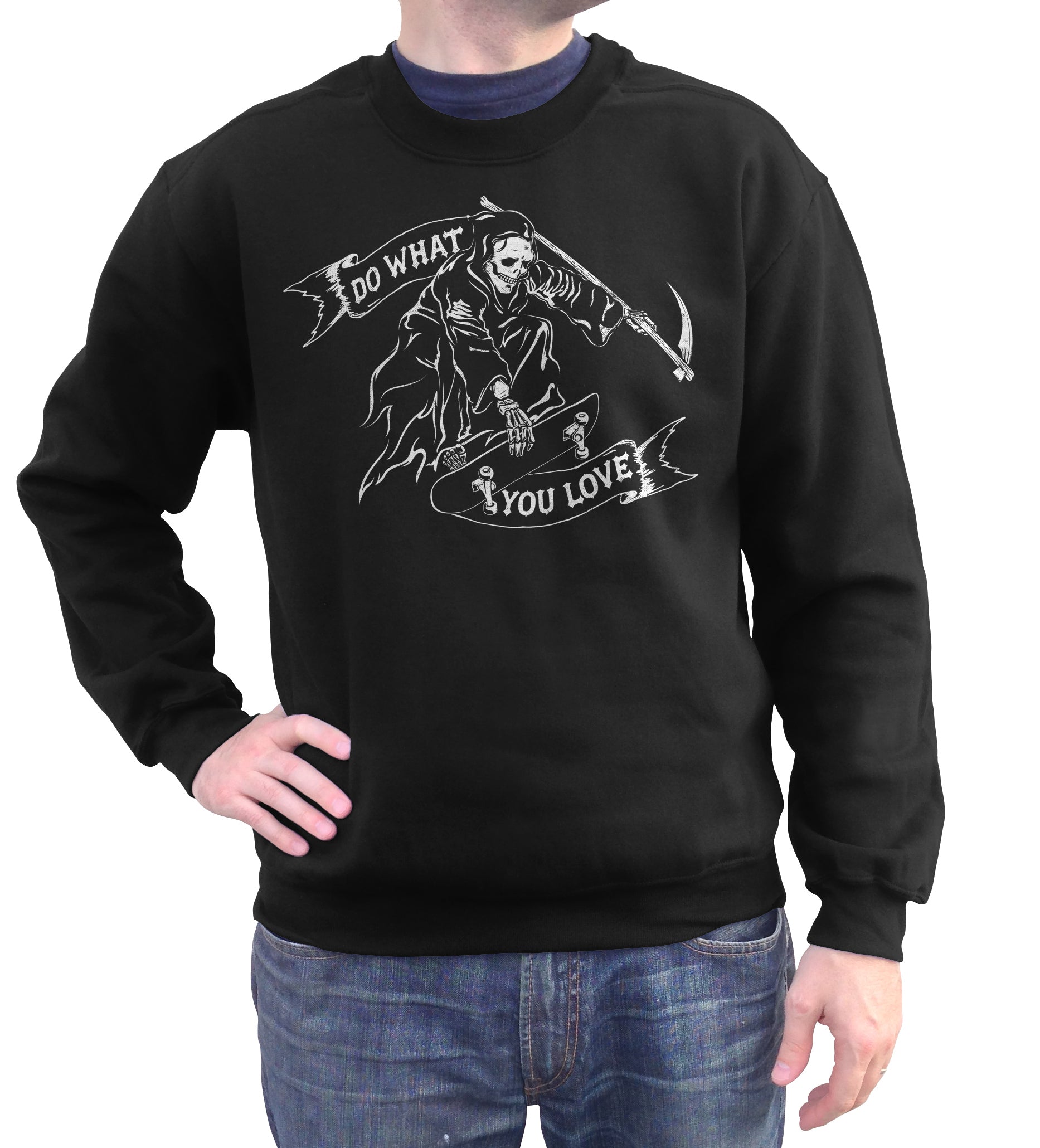 Unisex Do What You Love Grim Reaper Sweatshirt