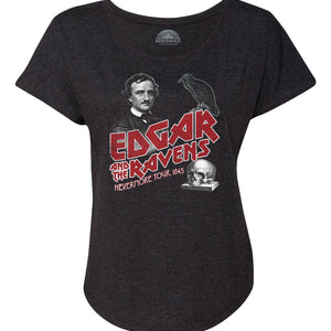 Women's Edgar and the Ravens Nevermore Tour Edgar Allan Poe Scoop Neck T-Shirt