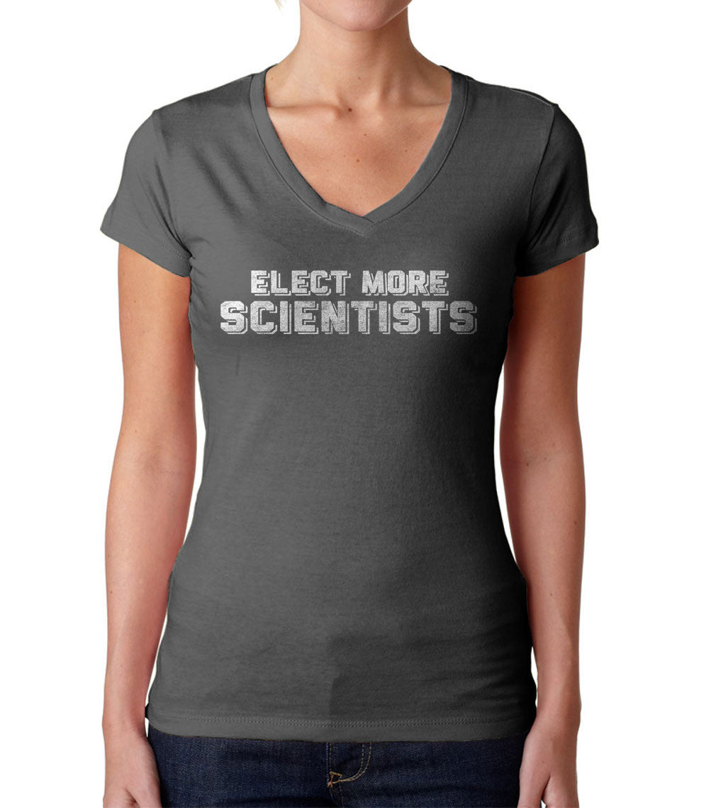 Women's Elect More Scientists T-Shirt Vneck T-Shirt Science TShirt