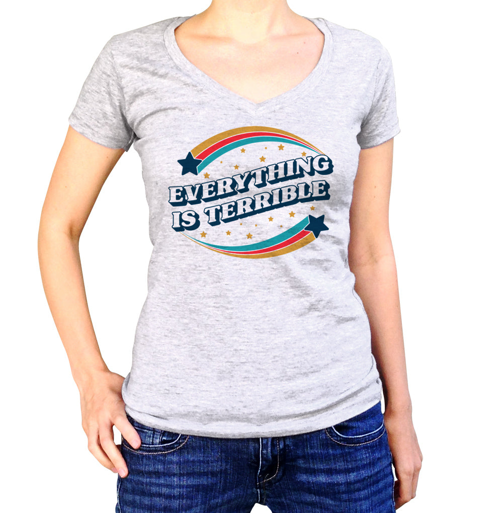 Women's Everything is Terrible Vneck T-Shirt