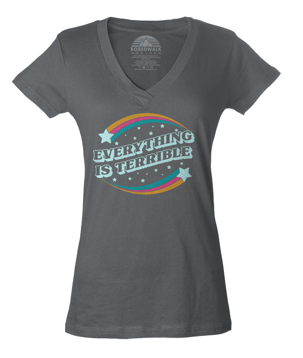 Women's Everything is Terrible Vneck T-Shirt