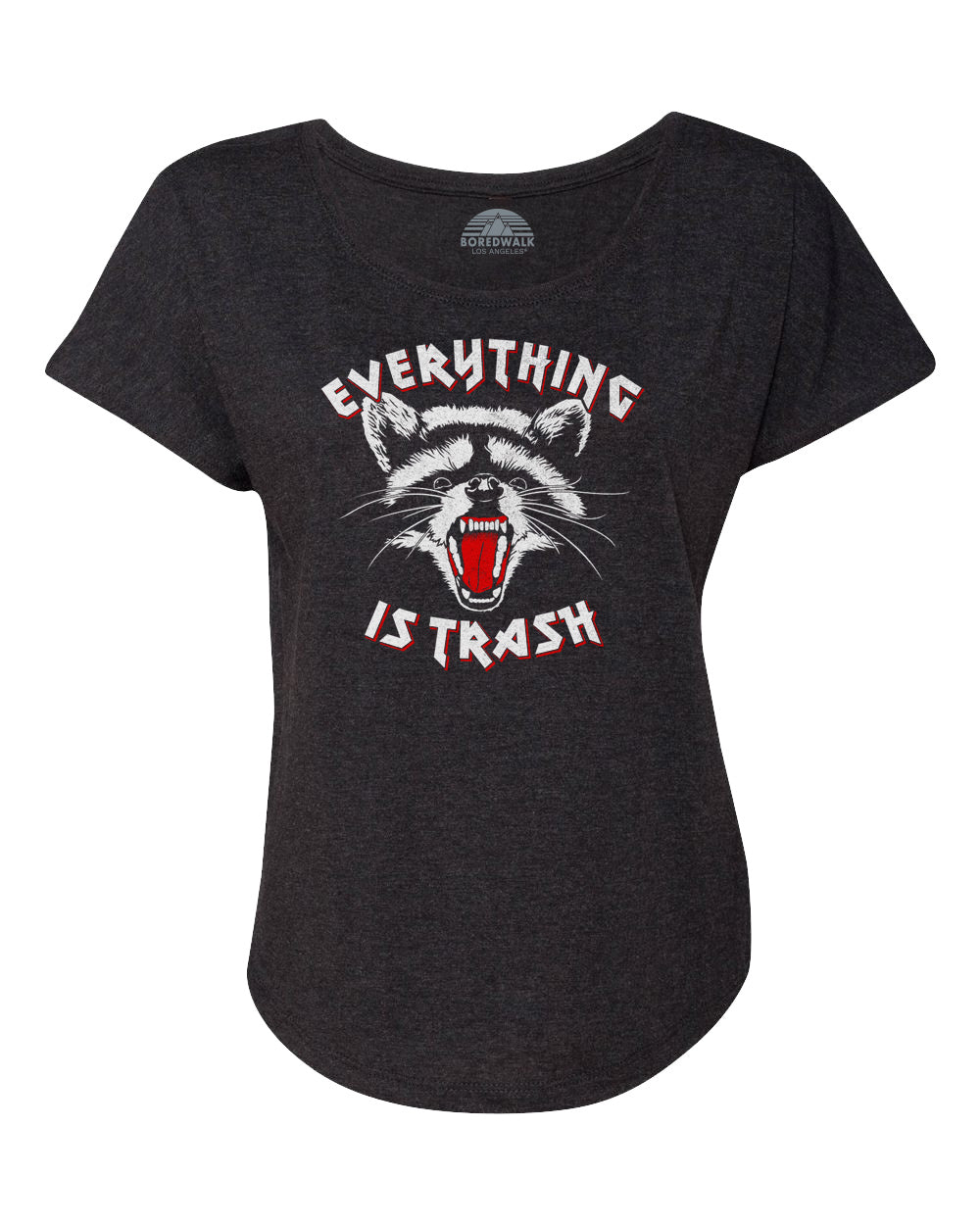 Women's Everything is Trash Raccoon Scoop Neck T-Shirt