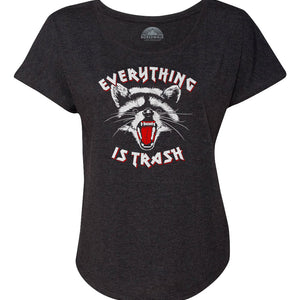 Women's Everything is Trash Raccoon Scoop Neck T-Shirt