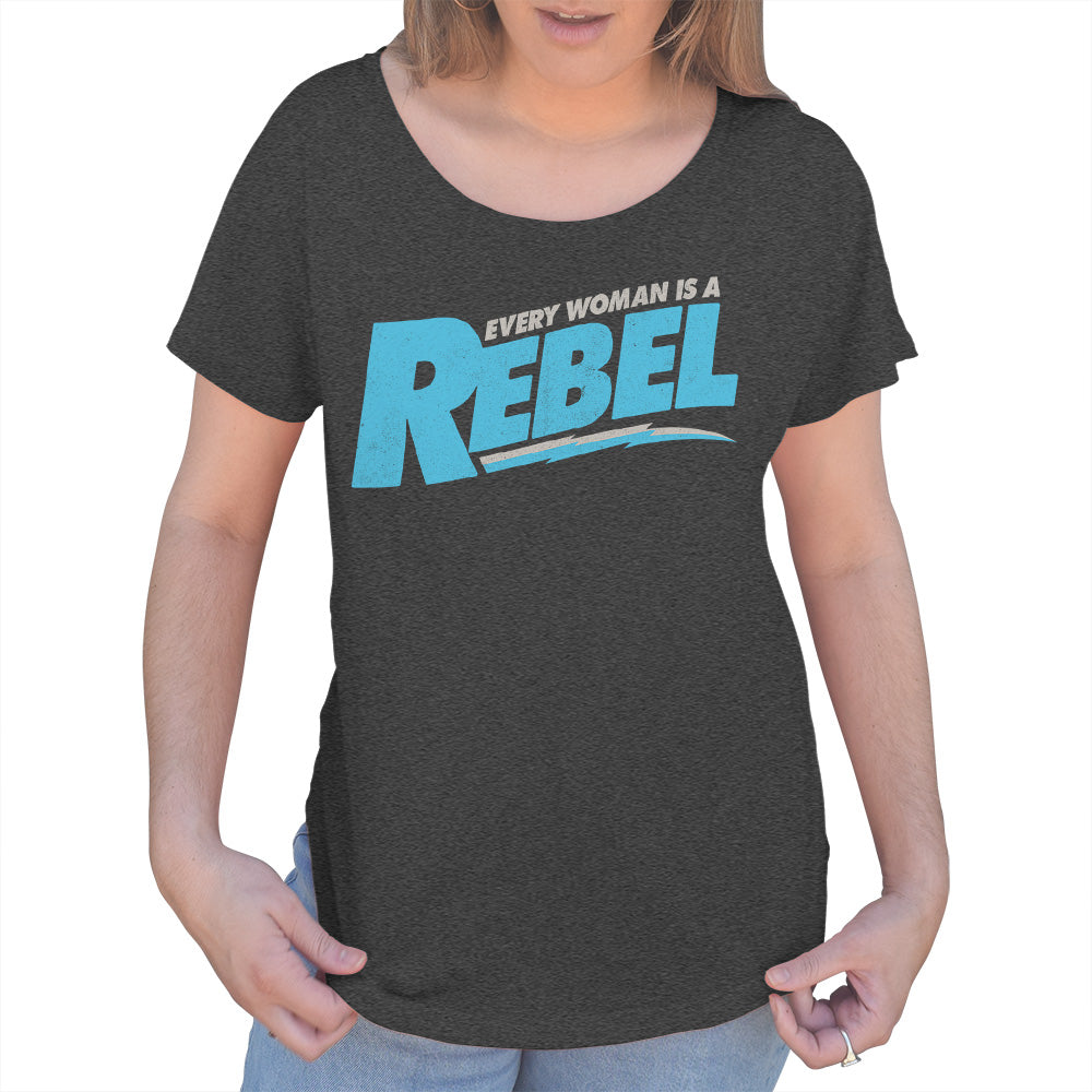 Women's Every Woman is a Rebel Scoop Neck T-Shirt