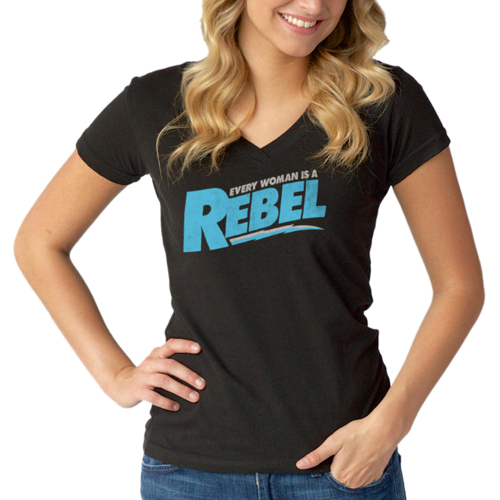 Women's Every Woman is a Rebel Vneck T-Shirt