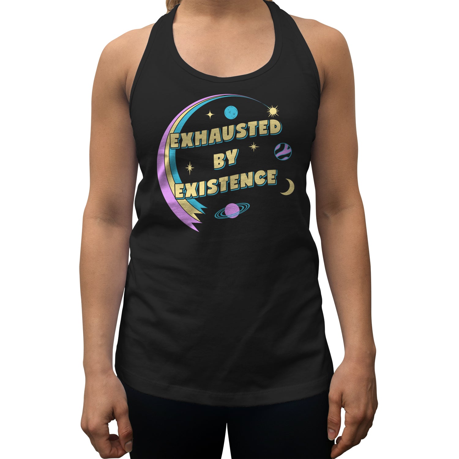 Women's Exhausted By Existence Racerback Tank Top