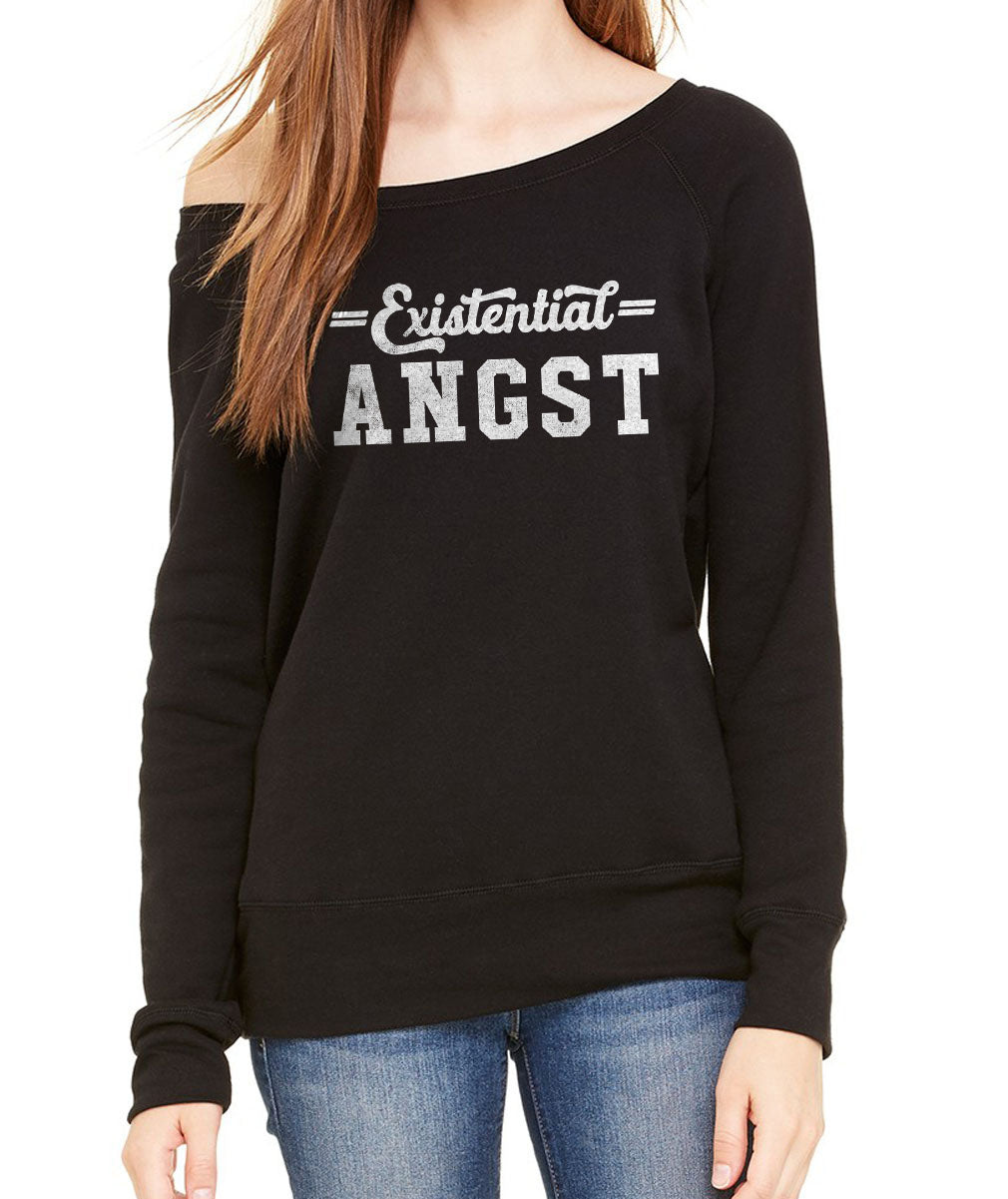 Women's Existential Angst Scoop Neck Fleece - Funny Existentialism Shirt