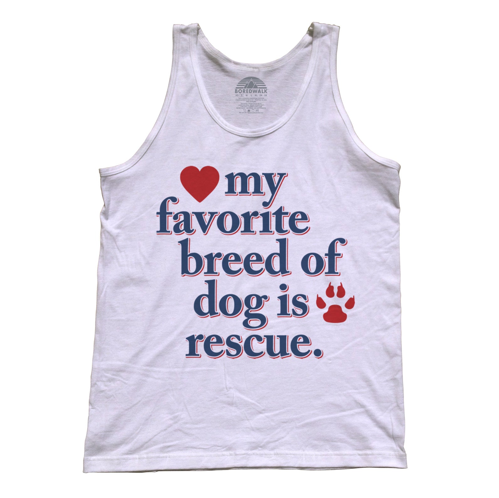 Unisex My Favorite Breed Of Dog Is Rescue Tank Top