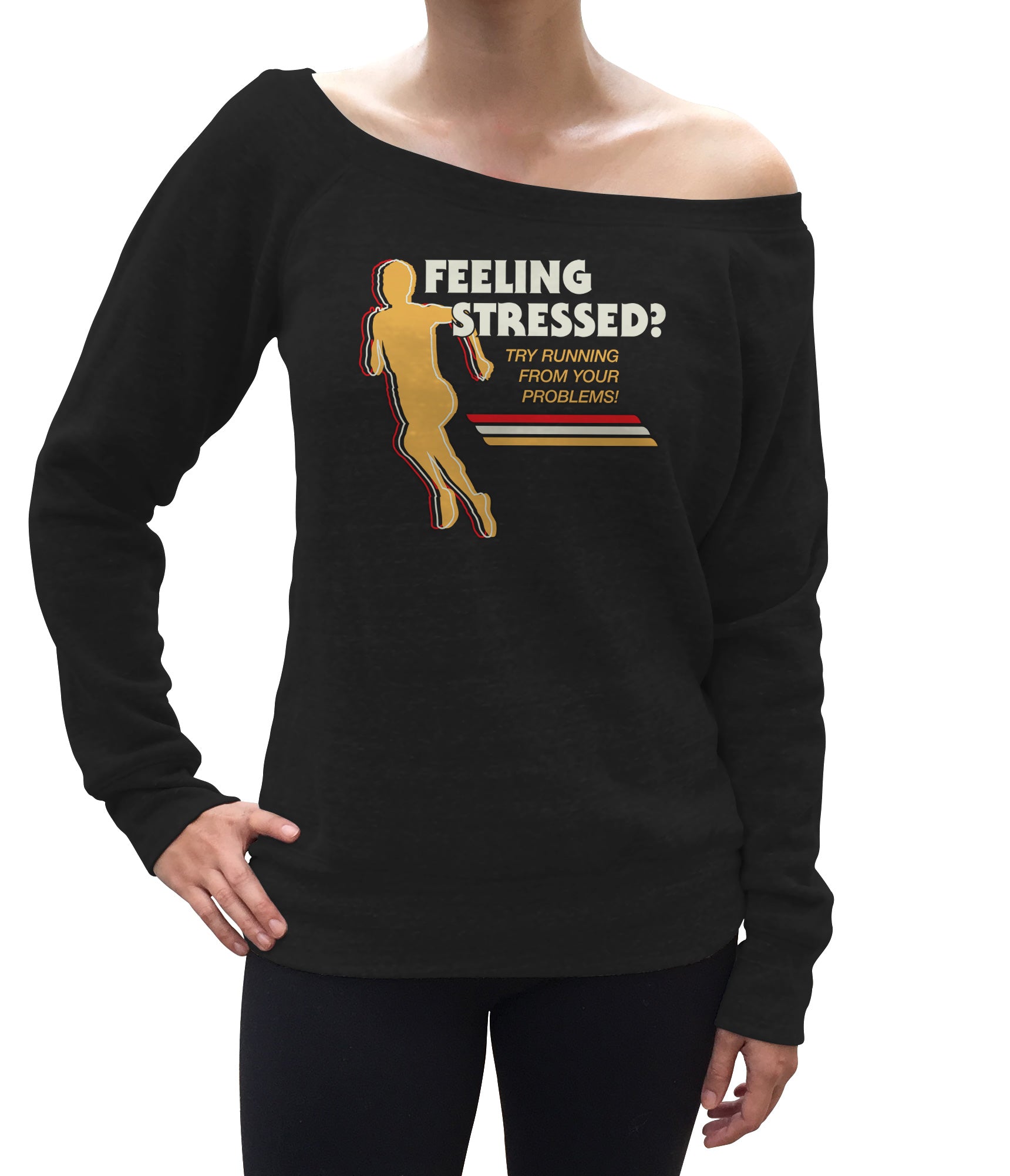 Women's Feeling Stressed? Try Running from Your Problems Scoop Neck Fleece