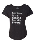 Women's Feminist is My Second Favorite F Word Scoop Neck T-Shirt