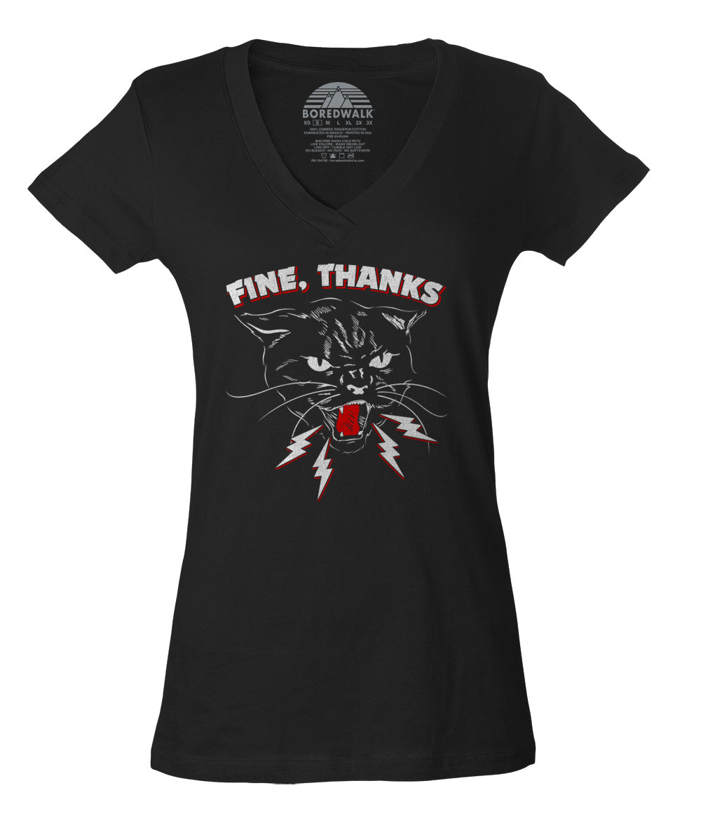 Women's Fine Thanks Vneck T-Shirt