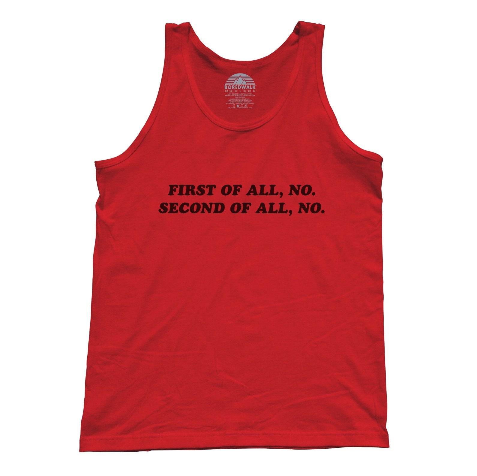 Unisex First of All No Second of All No Tank Top