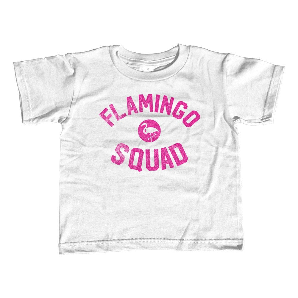Girl s Flamingo Squad T Shirt Unisex Fit Select a Size White