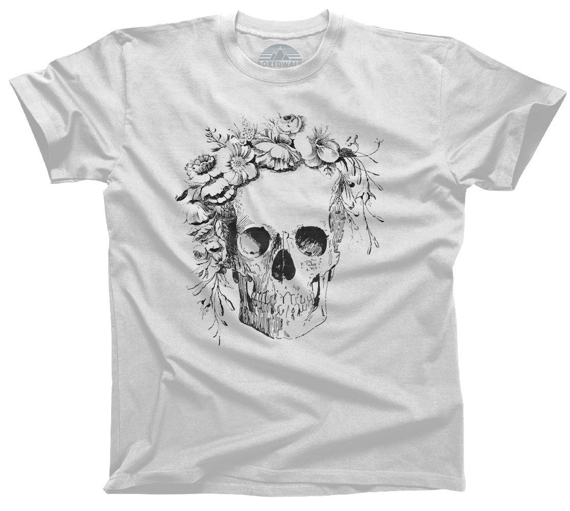 Almindeligt Instruere frost Men's Floral Skull T-Shirt - Boredwalk